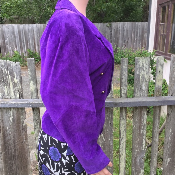 AMAZING Vintage Dino’z Purple Suede Jacket - Picture 2 of 6